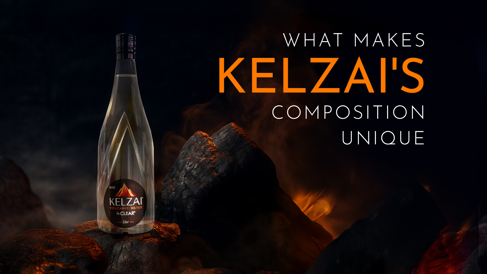 Premium glass bottled Kelzai Volcanic Water for fine dining